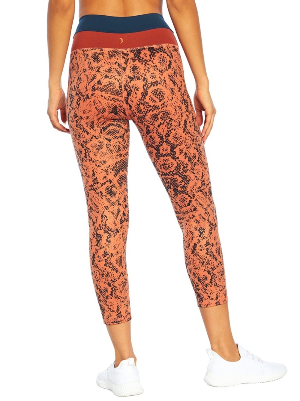 Jessica Simpson Kelly Reptile Print Leggings Burnt Orange & Blue
